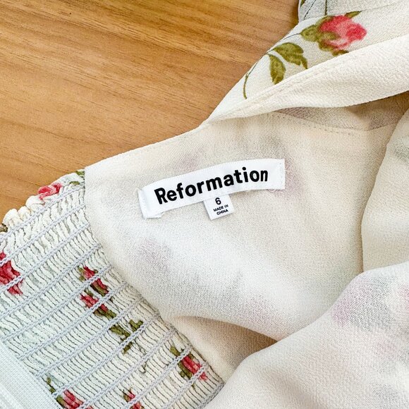 Reformation | Alaina Floral Ruffle‎ Mini Dress in Florence - Picture 6 of 11
